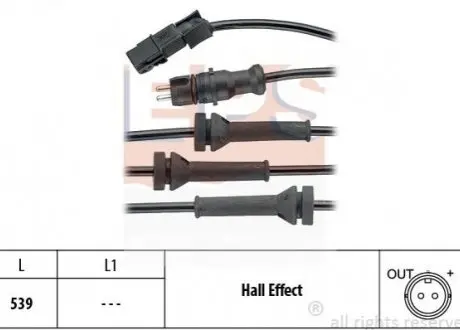 Датчик ABS передній Renault Megane II 02- EPS 1960054