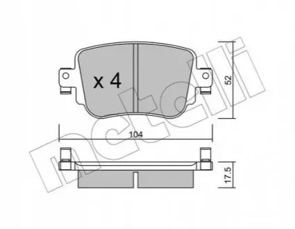 Комплект гальмівних колодок (дискових) 22-0980-0 Metelli 2209800