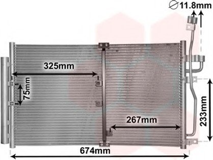 Конденсор кондиціонера CHEVROLET CAPTIVA 9/06>3/11 Van Wezel 37005425