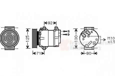 Компрессор, кондиционер Van Wezel 4300K103 (фото 1)