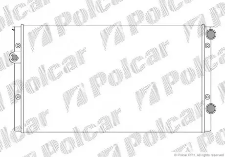 Радіатори охолодження 628x378x32 A/P хутро. КПП=M/A AC=(+/-) VOLKSWAGEN GOLF III / VENTO 91-97 1896ccm Polcar 953808B5