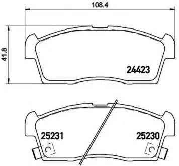 Комплект тормозных колодок, дисковый тормоз BREMBO P61108