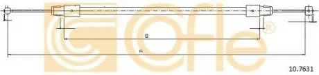 Трос ручного тормоза перед. VW TOUAREG (7LA, 7L6, 7L7) 2002/10-2010/05 COFLE 107631
