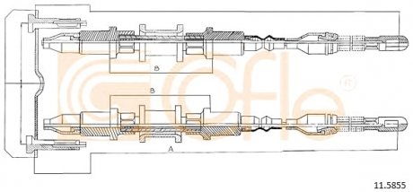 Трос, стояночная тормозная система COFLE 115855 (фото 1)