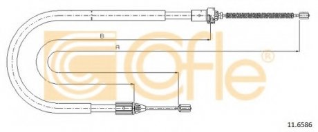 Трос, стояночная тормозная система COFLE 116586 (фото 1)