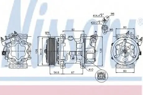 Компрессор, кондиционер NISSENS 89053