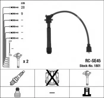 Комплект дротів запалювання NGK 1801