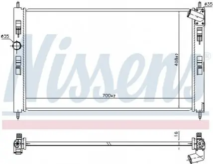 Радіатор PEUGEOT 4008 (12-) 1.6 i 16V NISSENS 636033