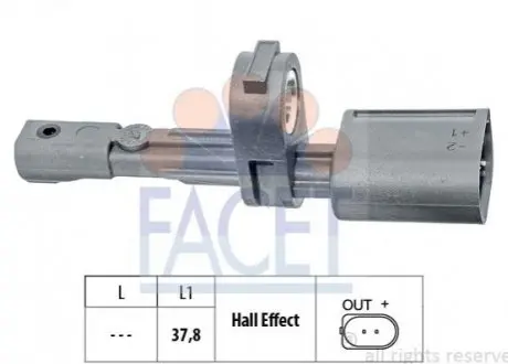 Датчик ABS Audi A3/Skoda OCTAVIA III/ VW CADDY III,GOLF VI, VII 09 -задний Л/Пр 21.0134 FACET 210134