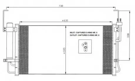 Конденсатор кондиціонера HYUNDAI Santa Fe 00- NRF 35429