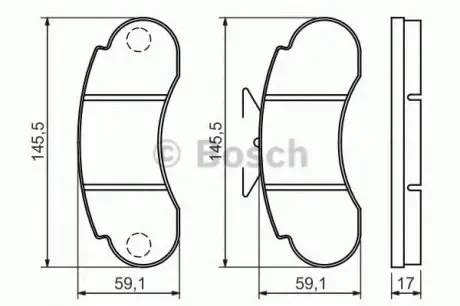 Комплект тормозных колодок, дисковый тормоз BOSCH 0986460947