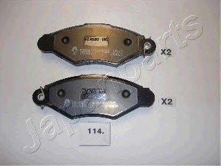 Комплект тормозных колодок, дисковый тормоз JAPANPARTS PA114AF (фото 1)