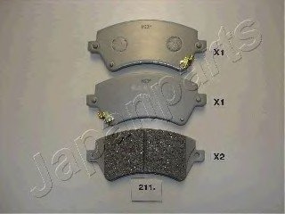 Комплект тормозных колодок, дисковый тормоз JAPANPARTS PA211AF (фото 1)