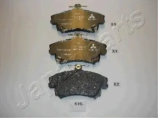 Комплект гальмівних колодок, дискове гальмо JAPANPARTS PA516AF