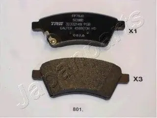 Тормозные колодки дисковые PA-801AF JAPANPARTS PA801AF