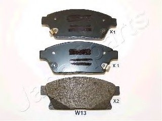 Комплект гальмівних колодок, дискове гальмо JAPANPARTS PAW13AF (фото 1)