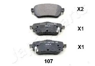 Комплект гальмівних колодок, дискове гальмо JAPANPARTS PP107AF