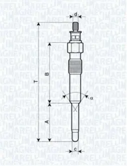 Свеча накаливания MAGNETI MARELLI 062900007304