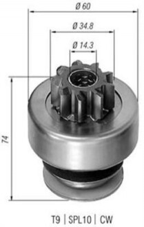 Бендикс стартера MAGNETI MARELLI AMB0071 (фото 1)