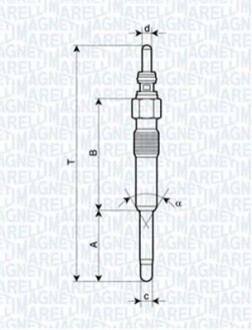 Свеча накаливания MAGNETI MARELLI UC14A