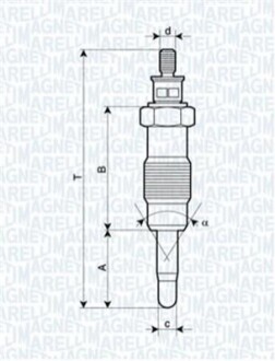 Свеча накала_Ford_Honda_Isuzu_Iveco MAGNETI MARELLI UX12A