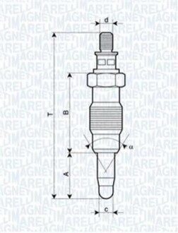 Свічка розжарення MAGNETI MARELLI UX19A