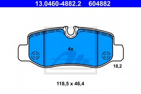 Комплект тормозных колодок, дисковый тормоз ATE 13046048822