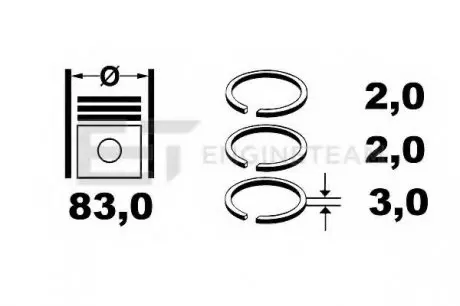 Комплект кілець на поршень ET ENGINETEAM R1002700