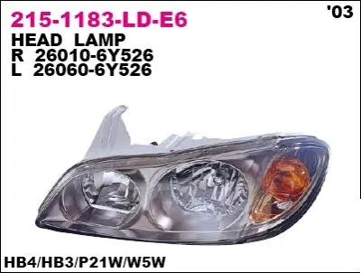 Фара главного света передняя, правая 215-1183R-LD-E6 DEPO 2151183RLDE6
