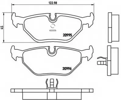 Комплект гальмівних колодок, дискове гальмо BREMBO P06011
