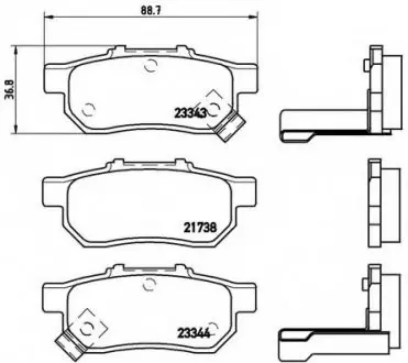Комплект тормозных колодок, дисковый тормоз BREMBO P28025