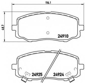Комплект тормозных колодок, дисковый тормоз BREMBO P30045 (фото 1)