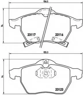 Комплект тормозных колодок, дисковый тормоз BREMBO P59048