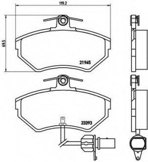 Комплект тормозных колодок, дисковый тормоз BREMBO P85044