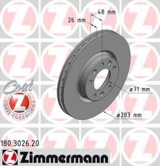 Тормозные диски ZIMMERMANN 180302620 (фото 1)