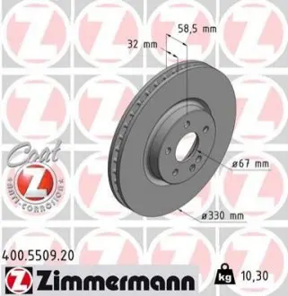 Тормозные диски ZIMMERMANN 400550920