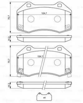 Дисковые тормозные колодки, комплект BOSCH 0986494718