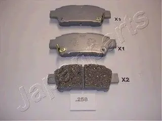 Комплект гальмівних колодок, дискове гальмо JAPANPARTS PP258AF