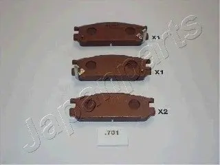 Комплект тормозных колодок, дисковый тормоз JAPANPARTS PP701AF