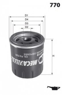 Масляний фільтр MECAFILTER ELH4392 (фото 1)