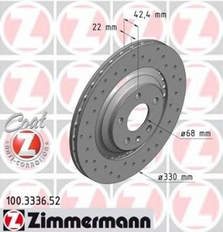 Тормозной диск ZIMMERMANN 100333652