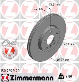 Тормозной диск ZIMMERMANN 150292920