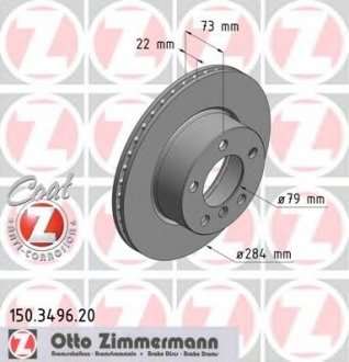 Тормозной диск ZIMMERMANN 150349620