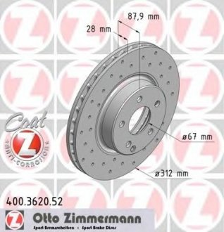 Тормозной диск ZIMMERMANN 400362052