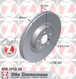 Тормозной диск ZIMMERMANN 610371220 (фото 1)