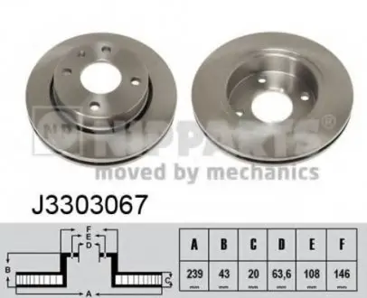 Гальмівні диски NIPPARTS J3303067