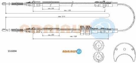 Трос ручного тормоза ADRIAUTO 130204 (фото 1)