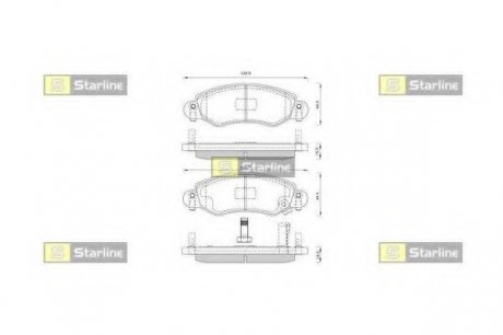 Комплект тормозных колодок, дисковый тормоз STARLINE BDS263