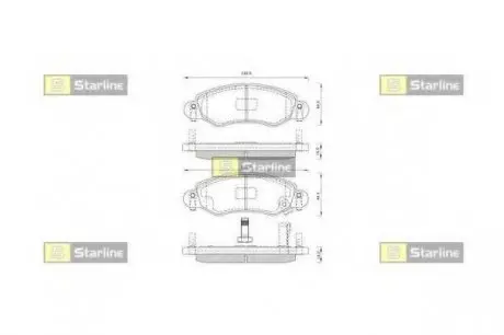 Комплект тормозных колодок, дисковый тормоз STARLINE BDS263