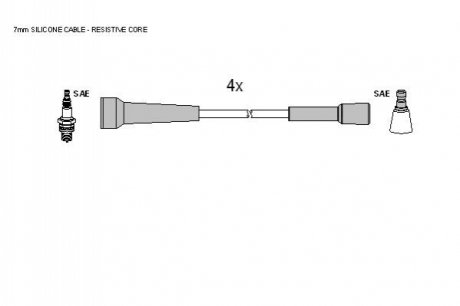 Комплект кабелей зажигания ZK 7004 STARLINE ZK7004 (фото 1)